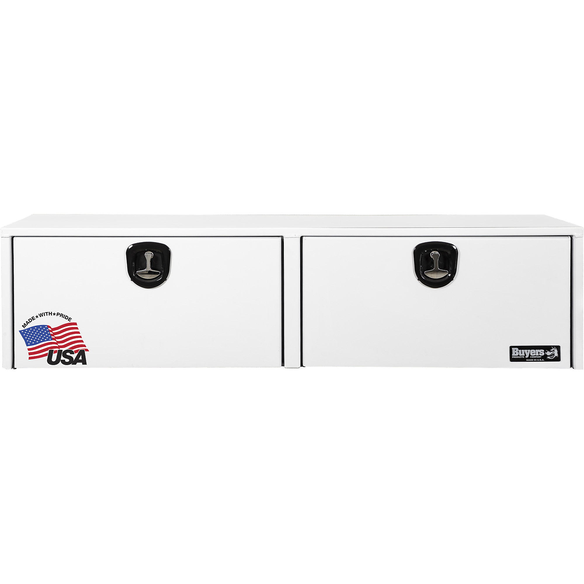 Buyers Products, 72x16x18 Contractor Topsider Truck Bed Tool Job Storage Box, Width 72 in, Material Aluminum, Color Finish Glossy White, Model# 1753163